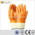 sunnyhope water and oil proof orange fluorescent safety pvc glove